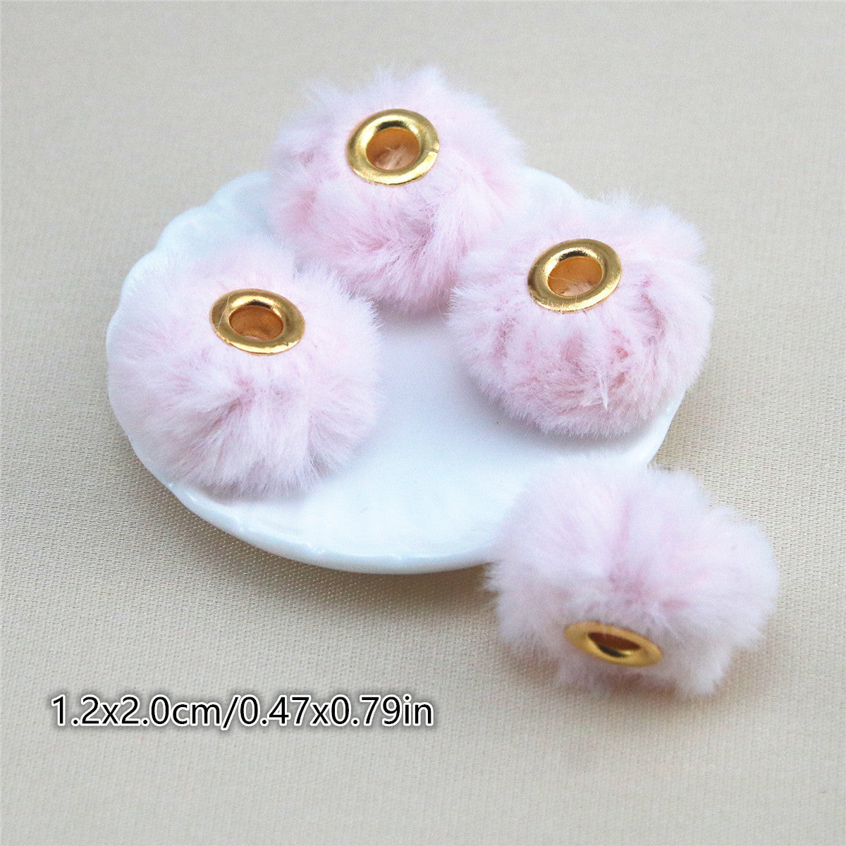 Wholesale 10PCS Straight Hole Soft Waxy Fur Ball Beads Loose Beads Large Hole Fabric Accessories